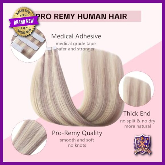 Real Human Hair Tape-In Extensions 14 Inch Seamless Invisible Hand-Tied main image 4